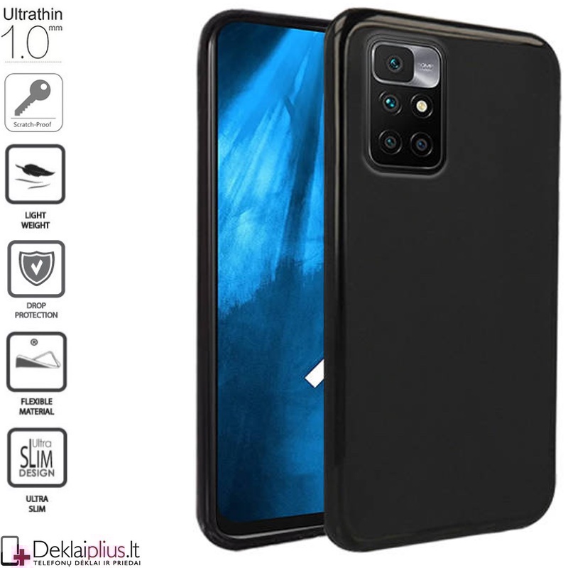 Silikoninis 1mm. storio dėklas - juodas (Xiaomi Redmi 10/Redmi 10 (2022 m.) Silikoninis 1mm. storio dėklas - juodas (Xiaomi Redmi 10/Redmi 10 (2022 m.)